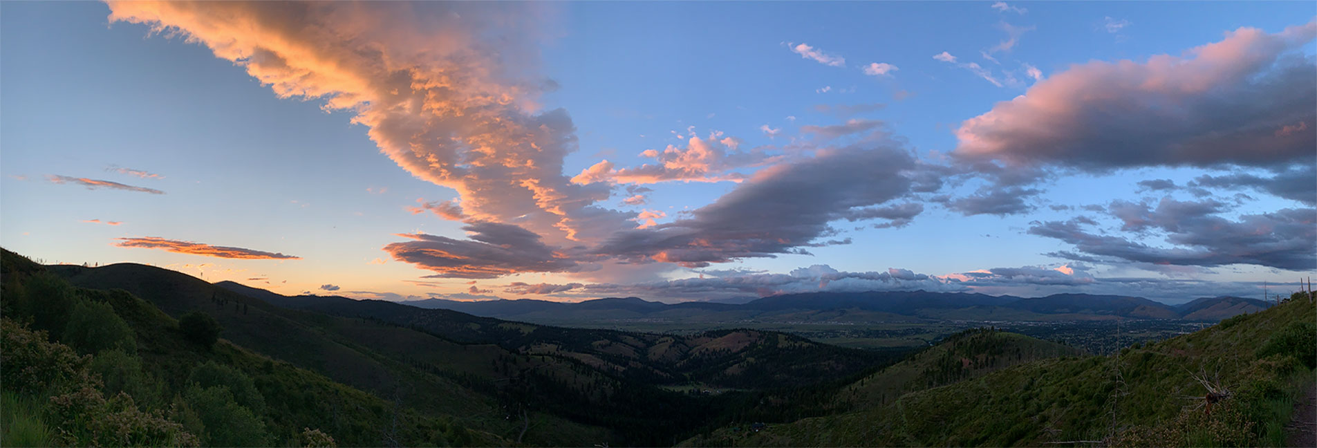 View from Blue Mountain in Missoula, Montana